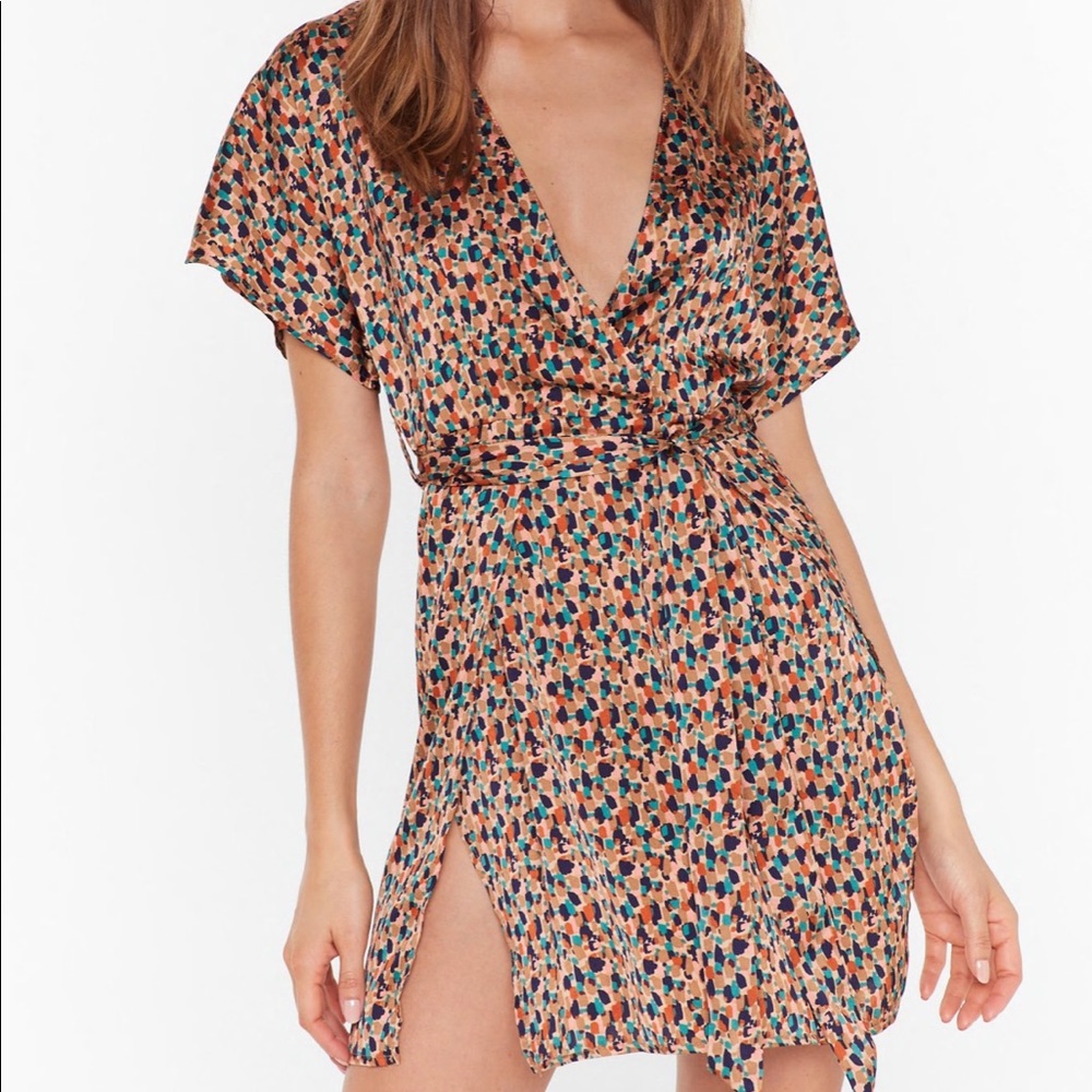 patterned mini dress